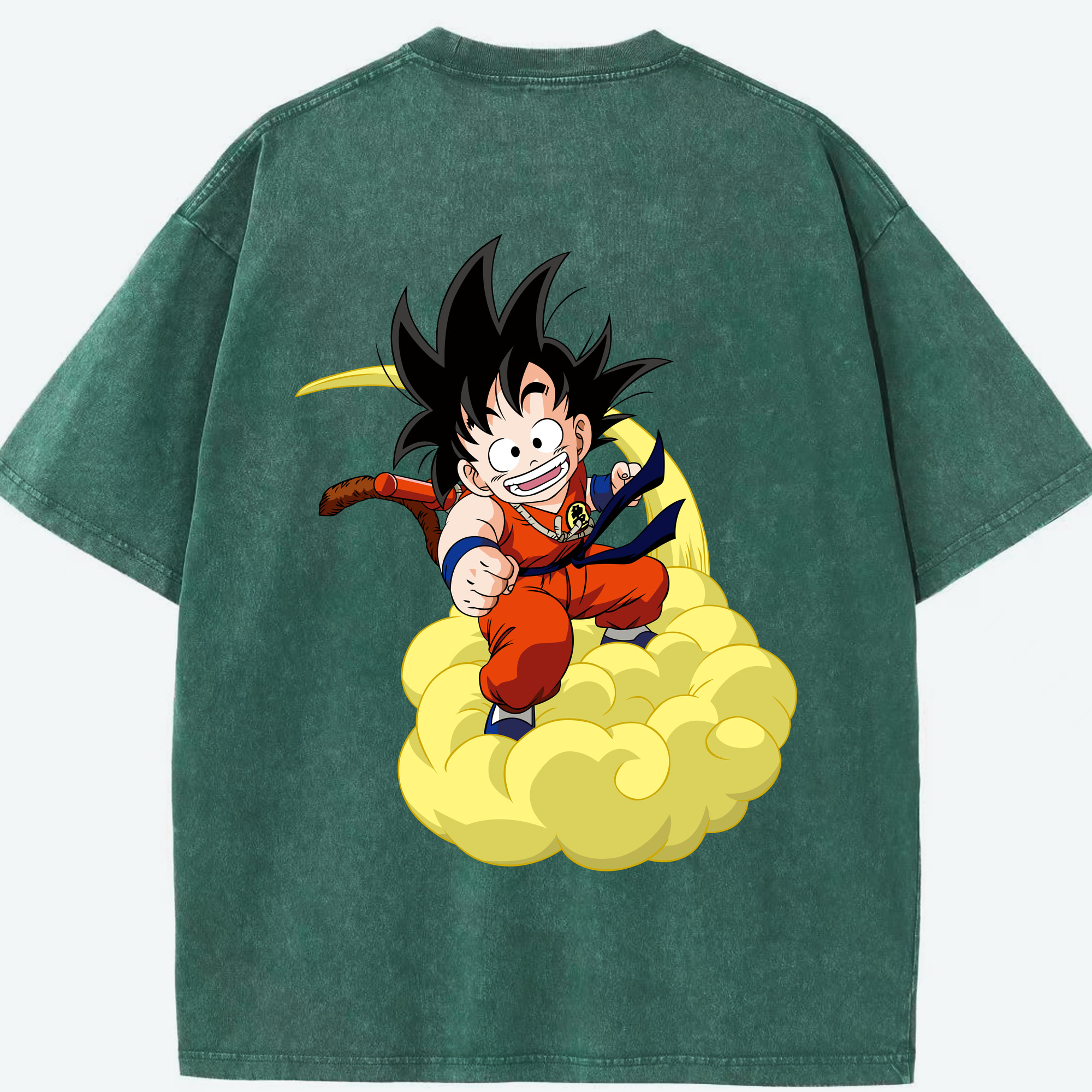 （画像用） ドラゴンボール 孫悟空（そん ごくう）Son Goku カカロット DRAGON BALL Kakarotto 綿100% ヴィンテージ風 半袖Tシャツ（背面プリント）